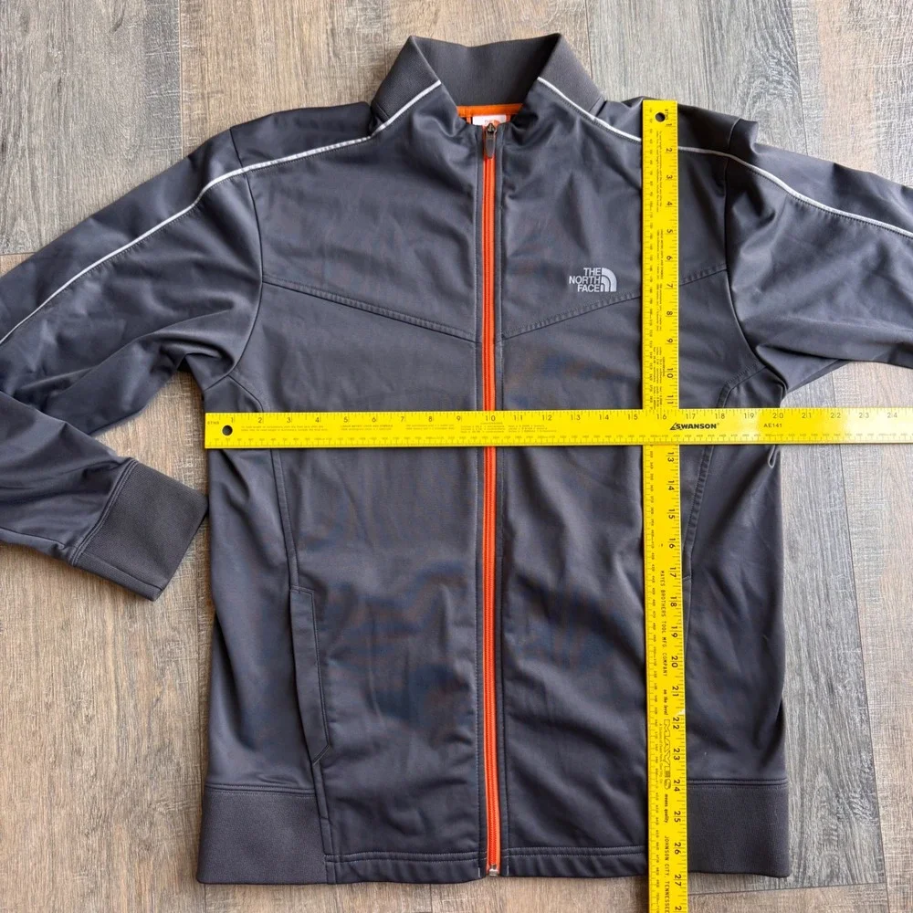The North Face Mens Gray Orange Full Zip Track Jacket Size Medium